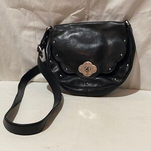 Michael Kors Black Crossbody Bag with Silver Hardware